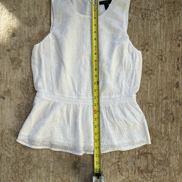J Crew Cotton Sleeveless Top, White, Size 0. NWOT - Picture 5 of 10